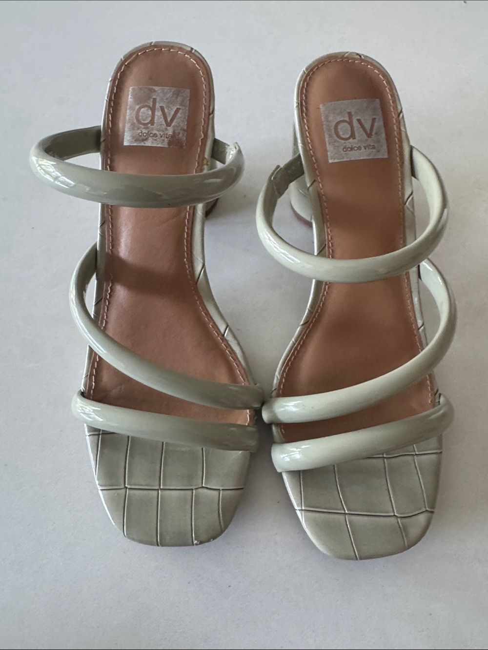 DV by Dolce Vita Sage Green Multi-Strap Slide Sandals